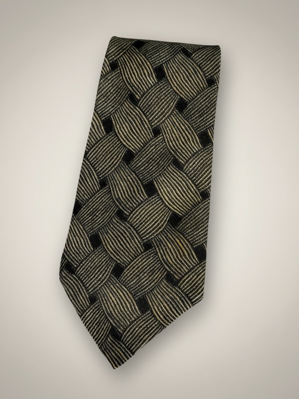Polo Ralph Lauren Vintage Handmade Imported Silk Basketweave Tie 3.5"
